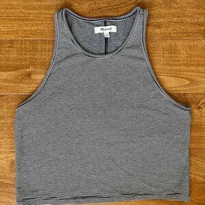 MADEWELL Black and White Striped Women's Cropped Top Size SMALL